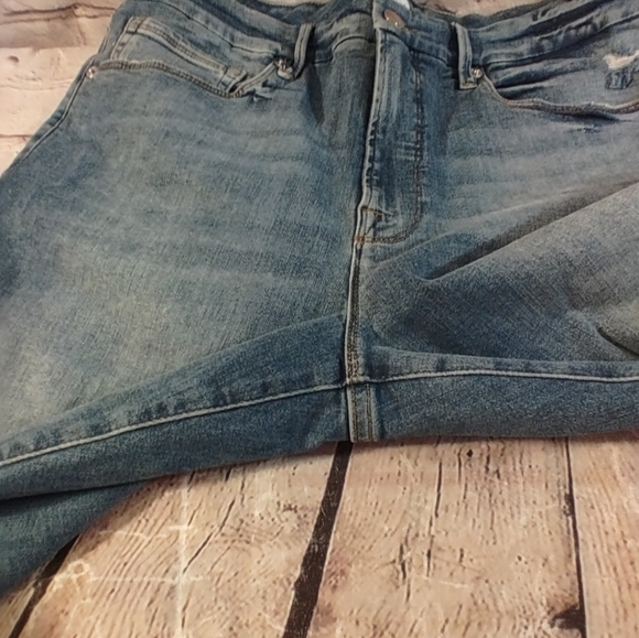 Good American Good Legs Distressed Buste Knees Ankle Jeans 12/31 - Picture 12 of 16